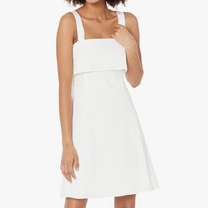 Theory stretch linen drape-back dress